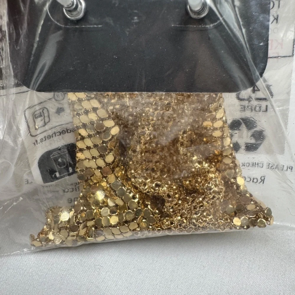 1213 NWT PrettyLittleThing Gold Chainmail Statement Earrings